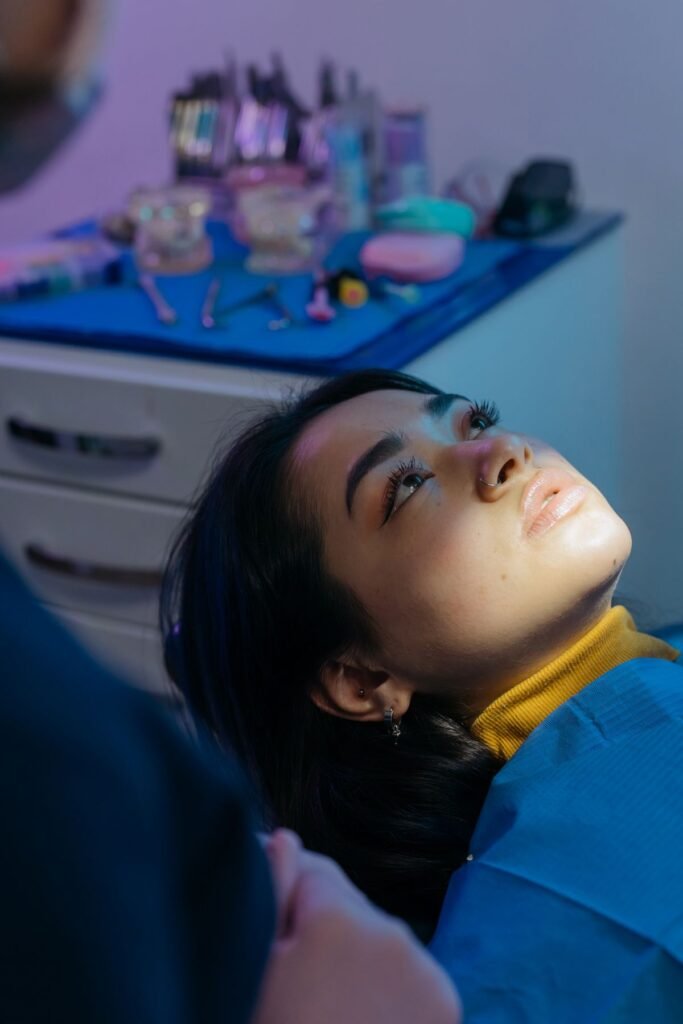 Dental hygienist performing a preventive cleaning