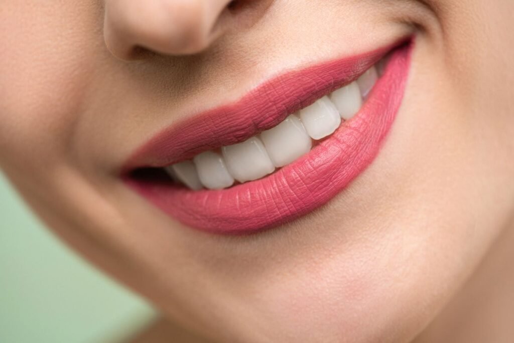 Bright smile after professional teeth whitening